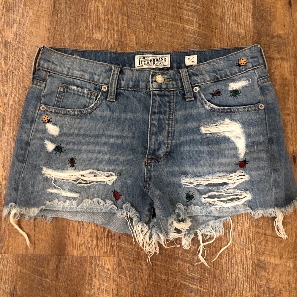 Lucky Brand Jean Shorts with Ladybugs